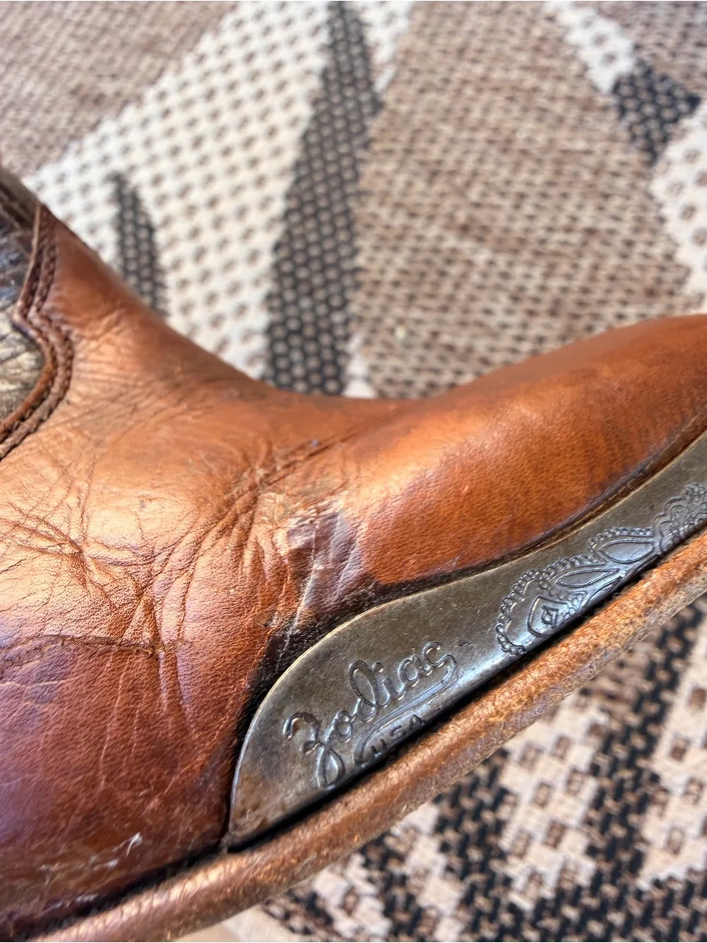 Vintage Zodiac USA Leather Tall Slouch Boots 70s/80s 6.5 RARE